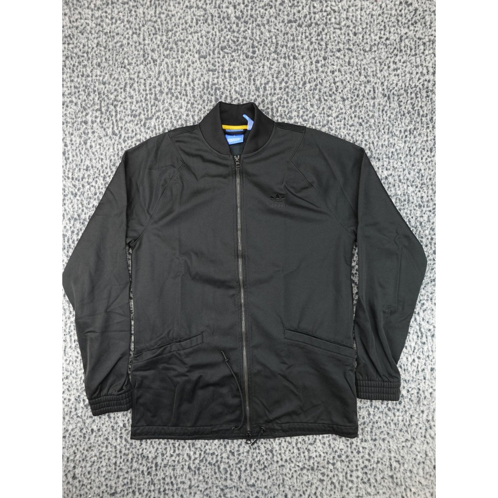 Adidas Track Jacket Mens Medium Black Good Zip Up Trefoil Logo‎ CE7106 Bomber